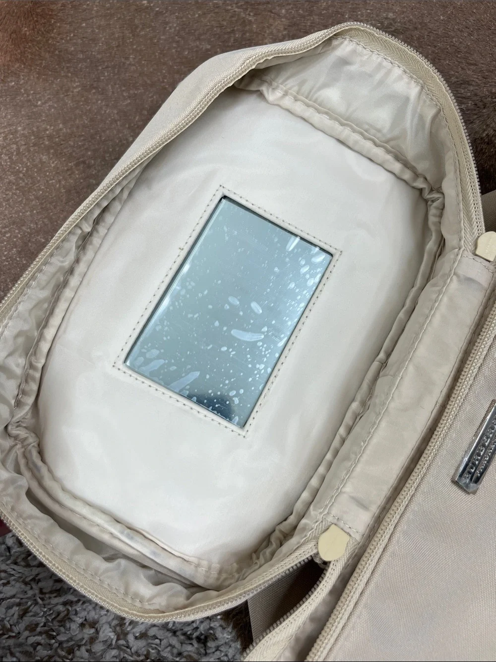 Burberry Travel Plaid Nova Check Canvas Globe Trotter Bag Beige Makeup Brush Set